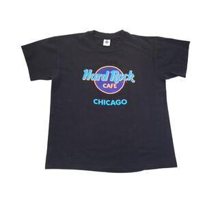 Hard Rock Cafe Chicago T-Shirt Classic Black Size Large VTG